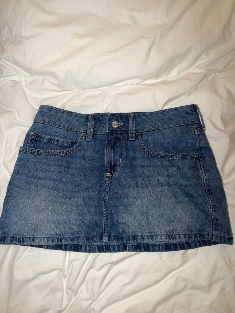 Hollister Medium Blue Denim Mini Skirt